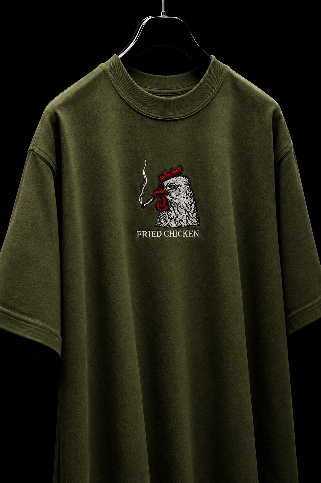 Fried Chicken- Embroidered Oversized tee