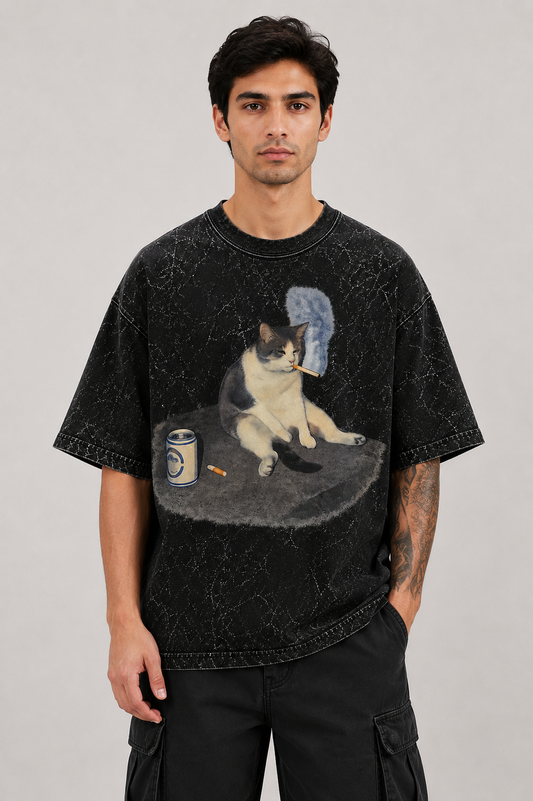 Mood: Don’t Ask-Acid Wash Oversized tee