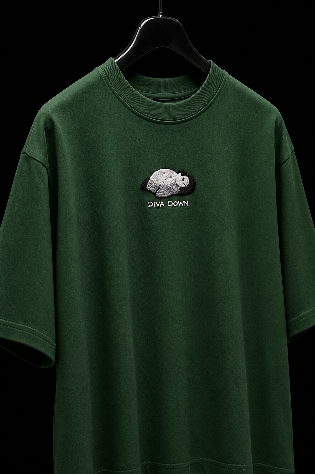 Diva Down- Embroidered Oversized Tee