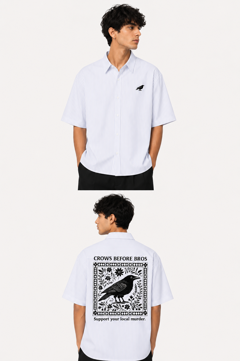 Crows Before Bros Boxy Shirt