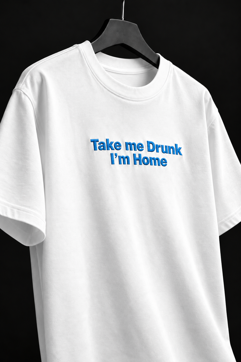 Drunk & Home Embroidered Oversized Tee