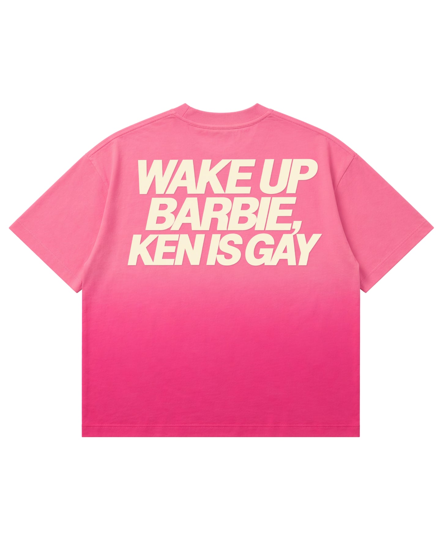 Pink Sunfade Ombré Wash Boxy Fit T-shirt Back Design