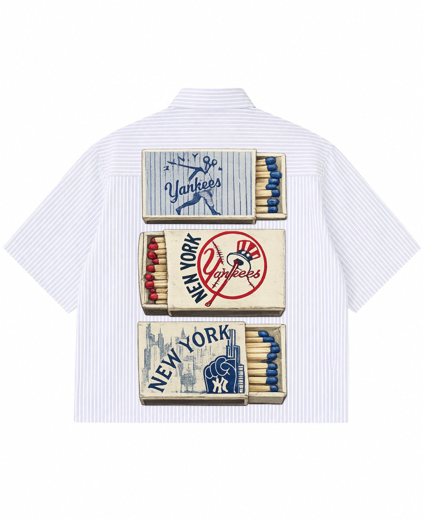 Blue Striped Oxford Boxy Shirt Back Design