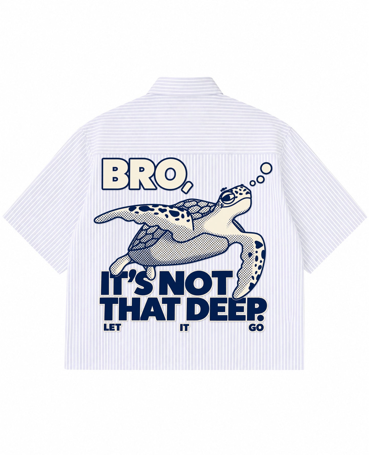 Blue Striped Oxford Boxy Shirt Back Design