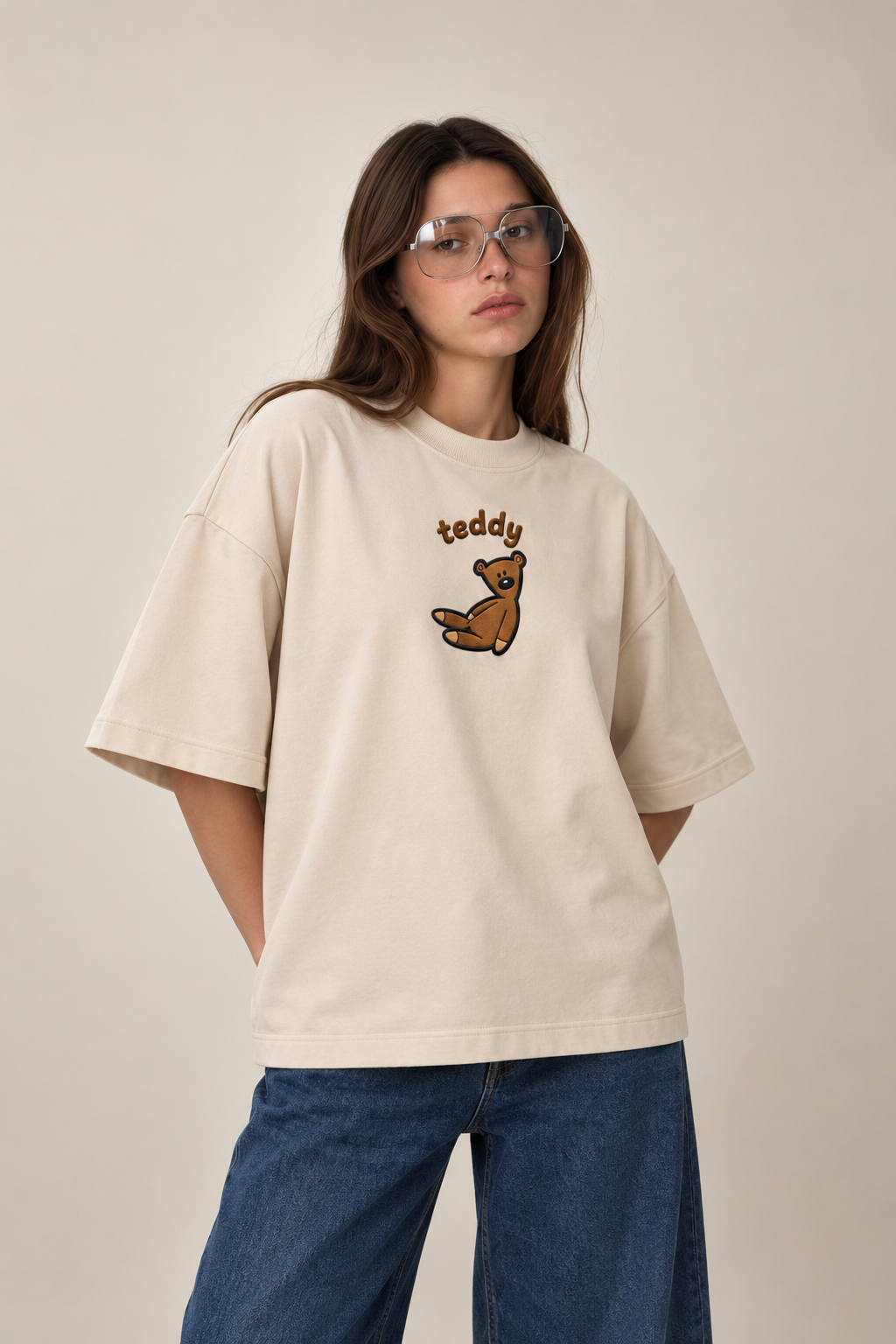 Mr. Teddy – Oversized Embroidered Tee