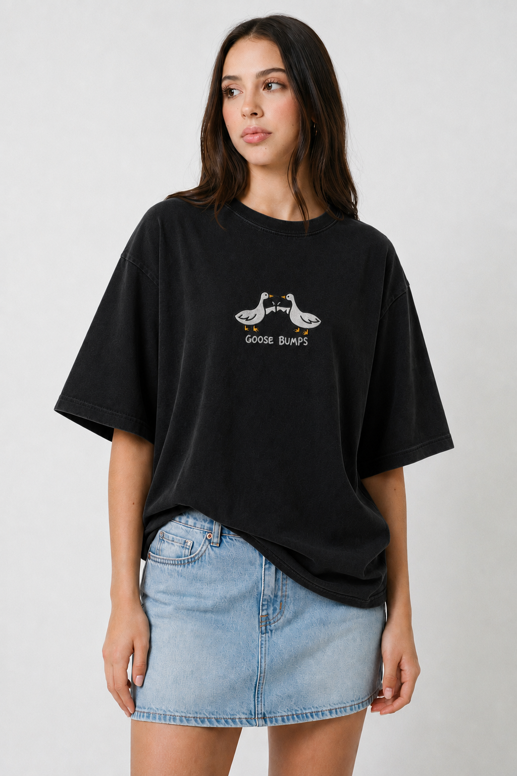 Goose Bumps- Embroidered Oversized tee