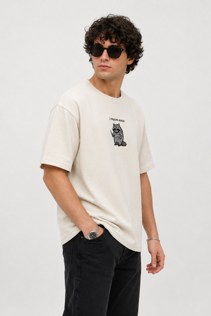 I require snack- Embroidered Oversized tee