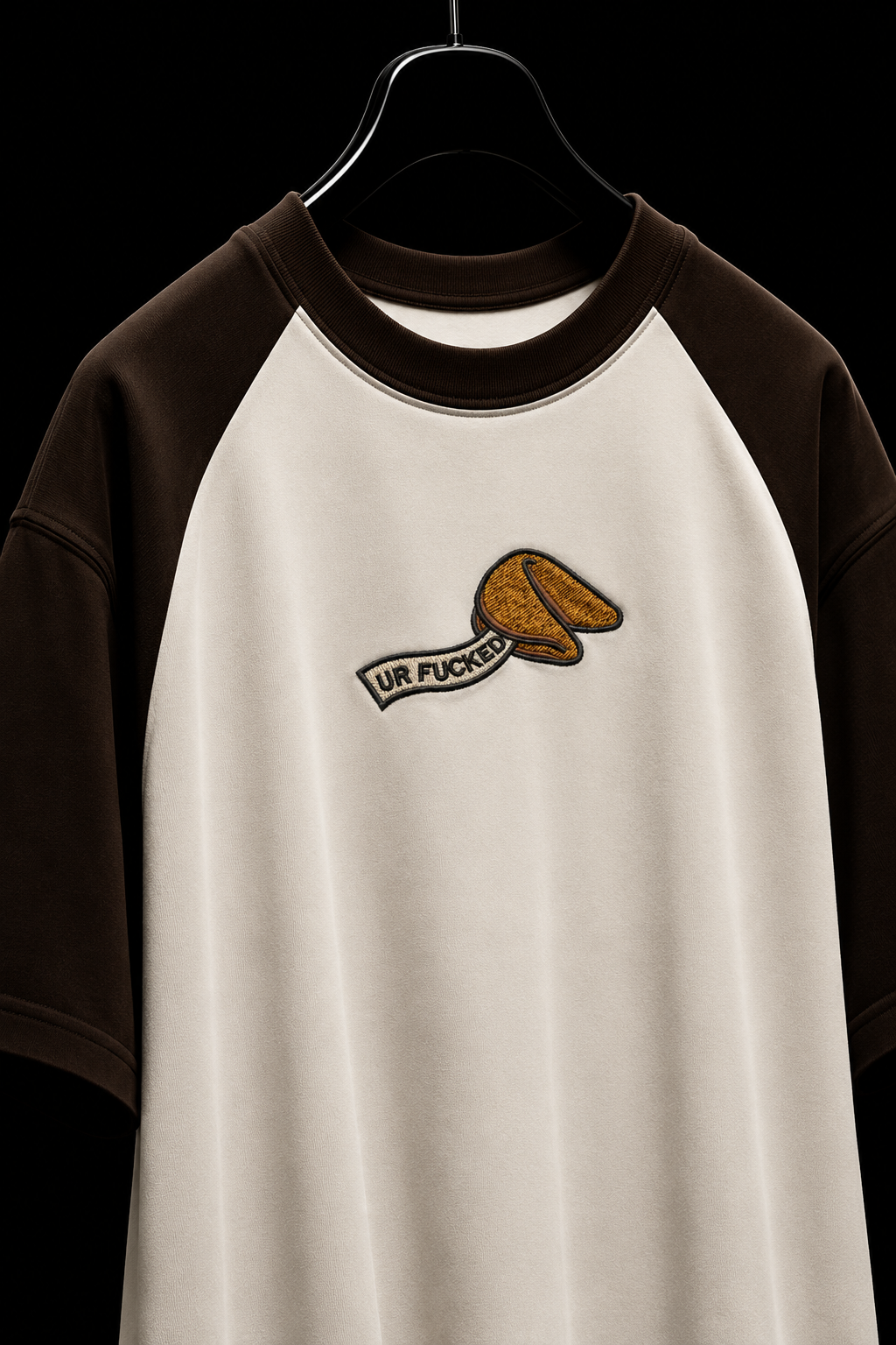 F*cked Fortune-Embroidered Raglan Tee