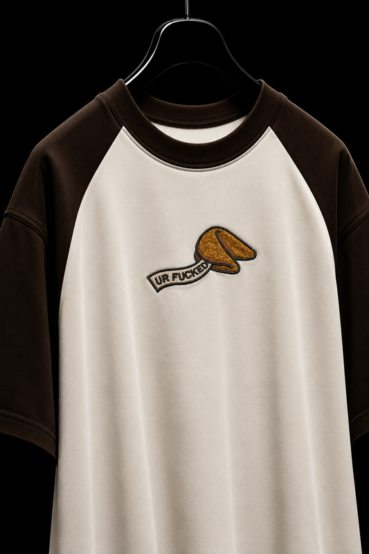 F*cked Fortune-Embroidered Raglan Tee