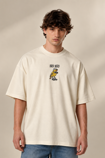 Bird Nerd Oversized Embroidered Tee