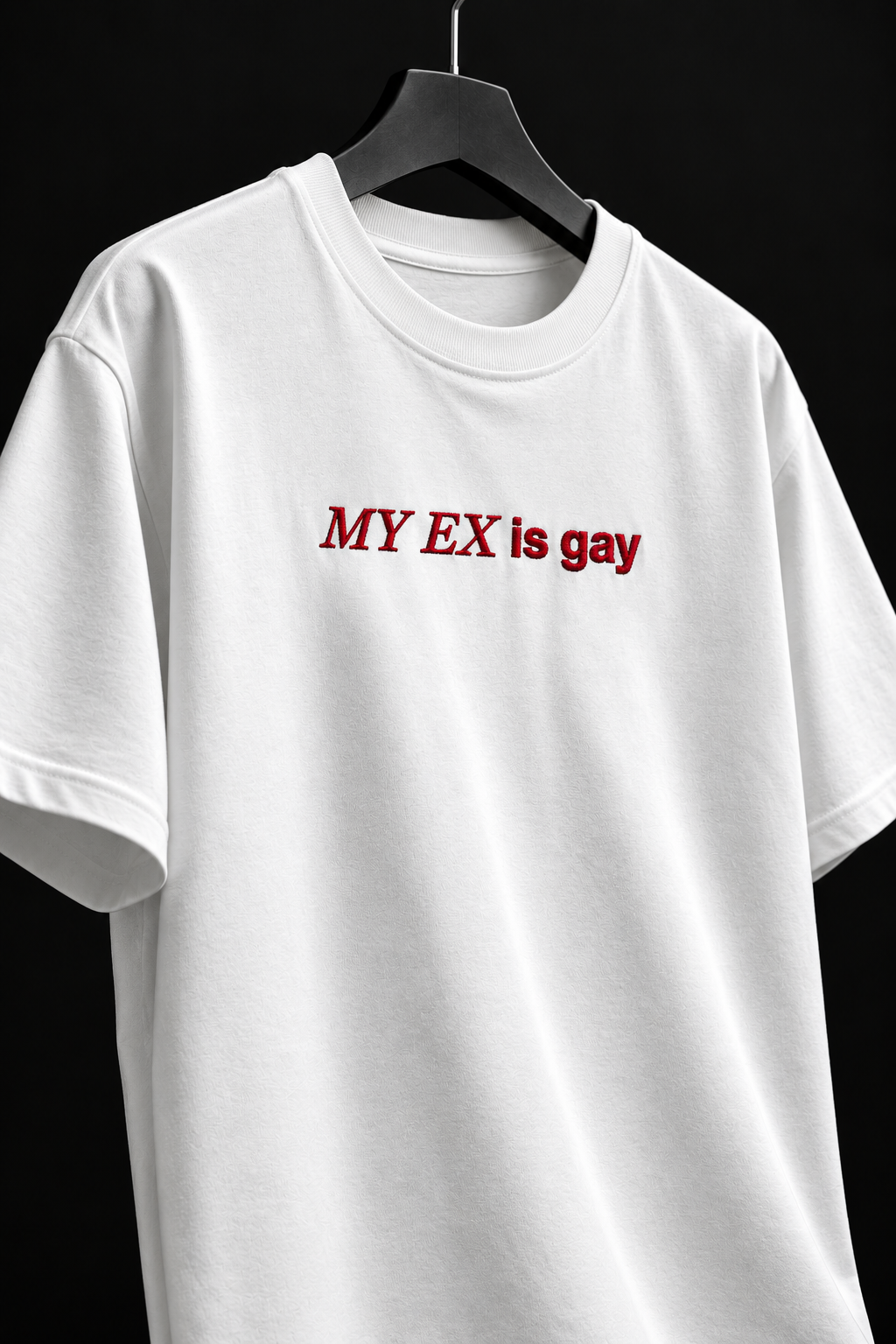 Ex is gay- Embroidered Oversized tee