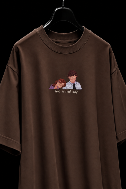 Jim & Pam Embroidered Oversized Tee