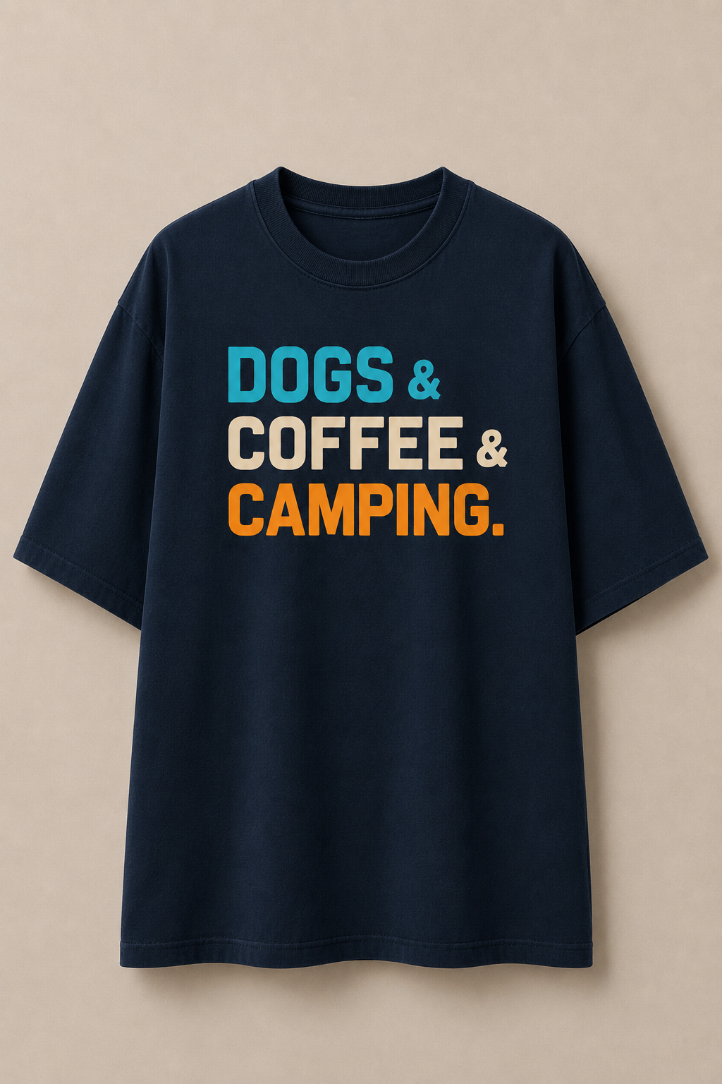 Dog, Coffee & Camping-Oversized Tee