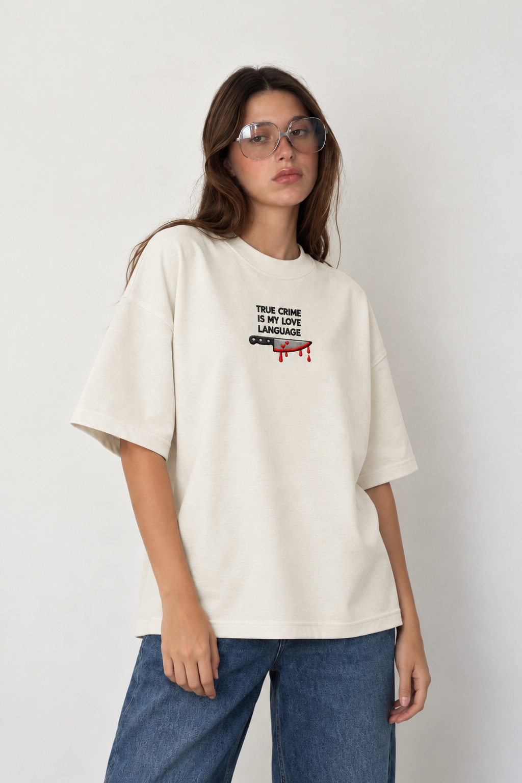 Love Language Embroidered Oversized tee