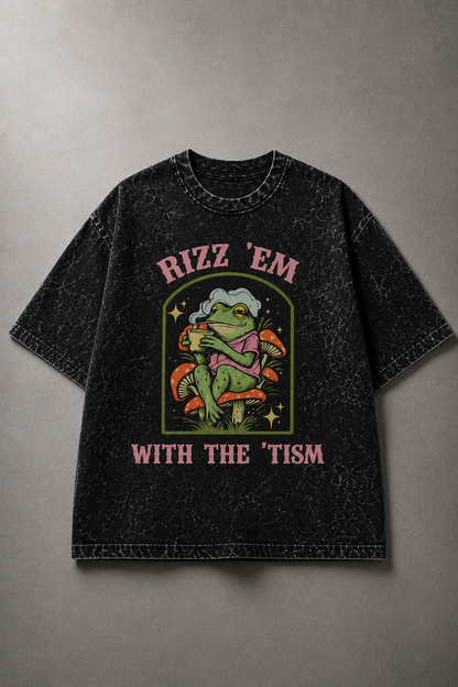 Rizz 'Em – Acid Wash Oversized tee