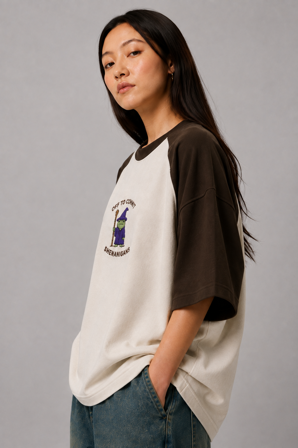 Committed to Shenanigans Embroidered Raglan Tee