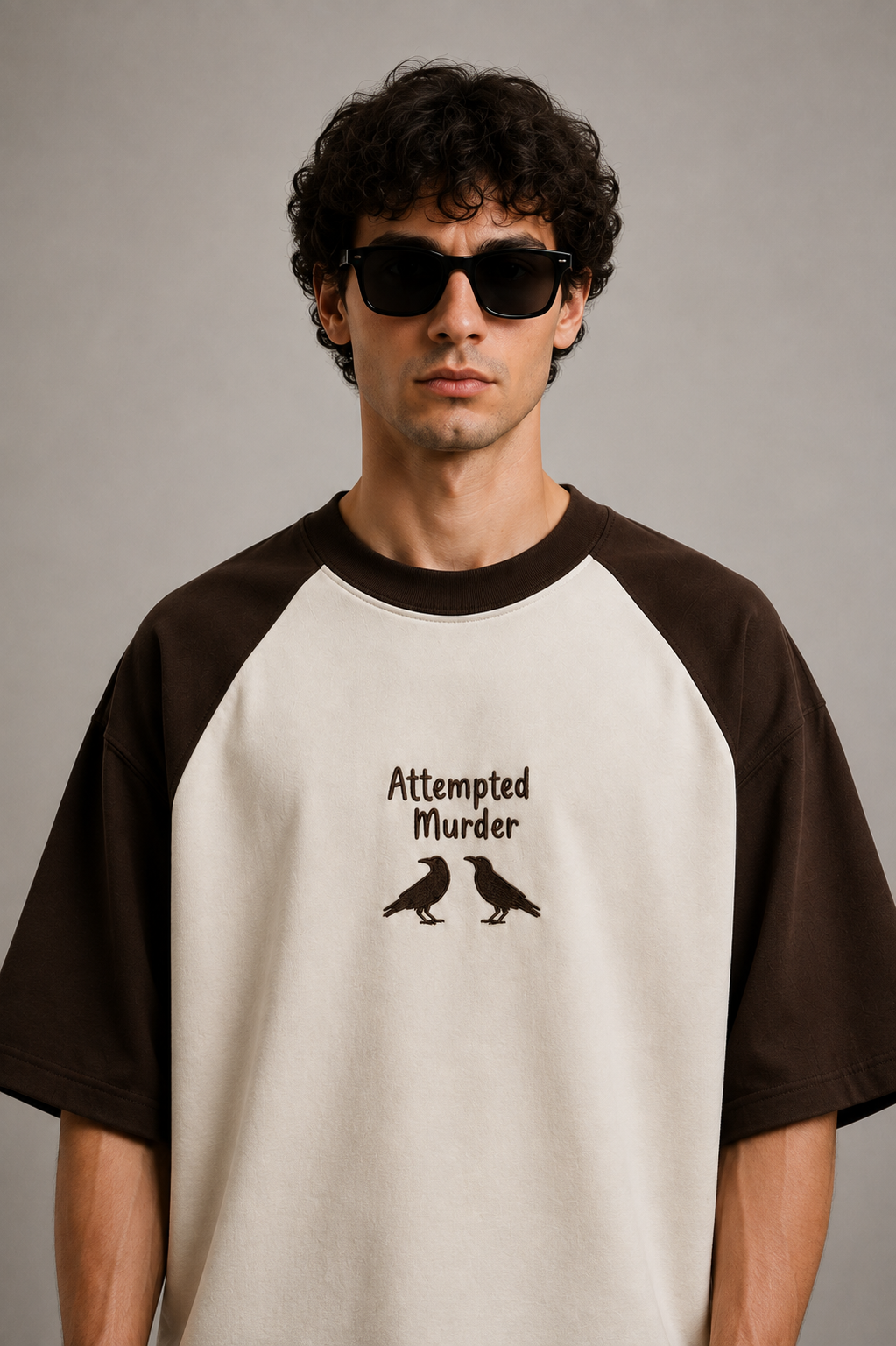 Attempted Murder Embroidered Raglan Tee