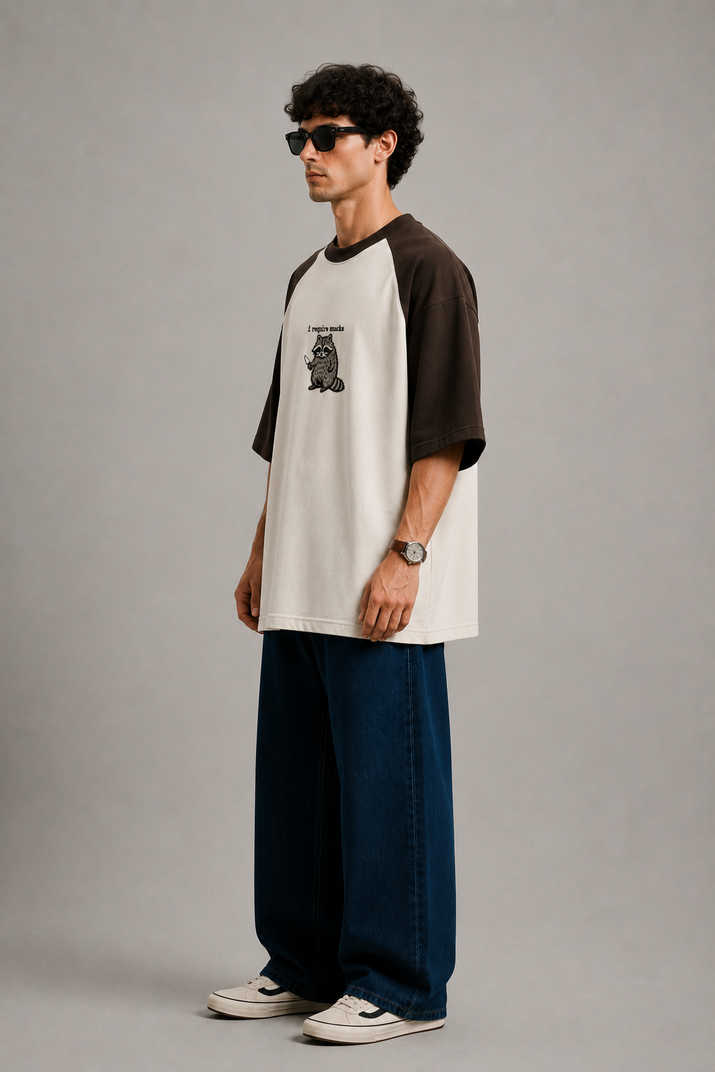 I require snack Embroidered Raglan Tee