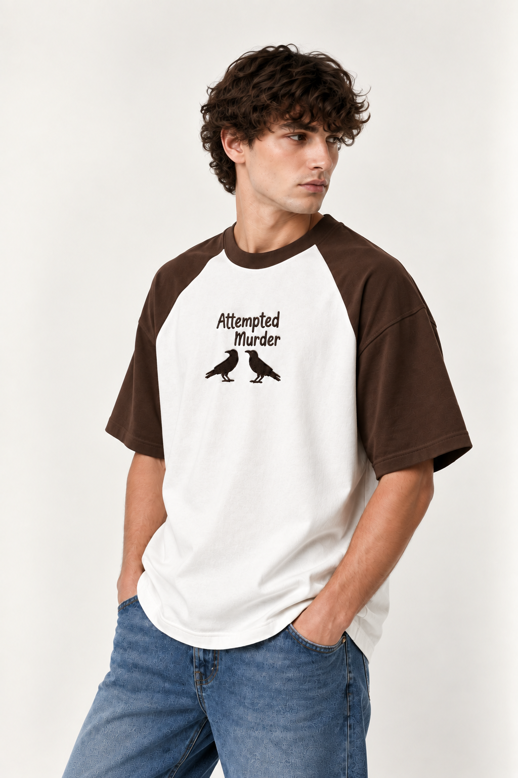 Attempted Murder Embroidered Raglan Tee