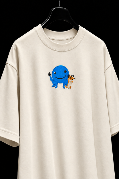Oswald Buddies- Embroidered Oversized Tee