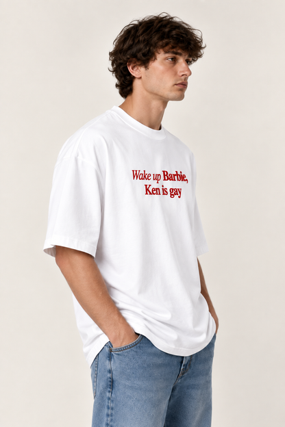 Wake up Barbie Embroidered Oversized Tee