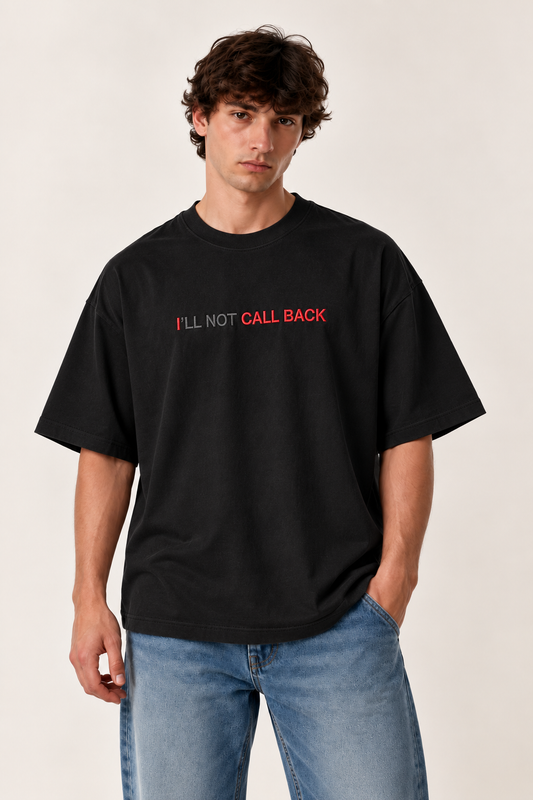 No Call Back-Embroidered Oversized Tee