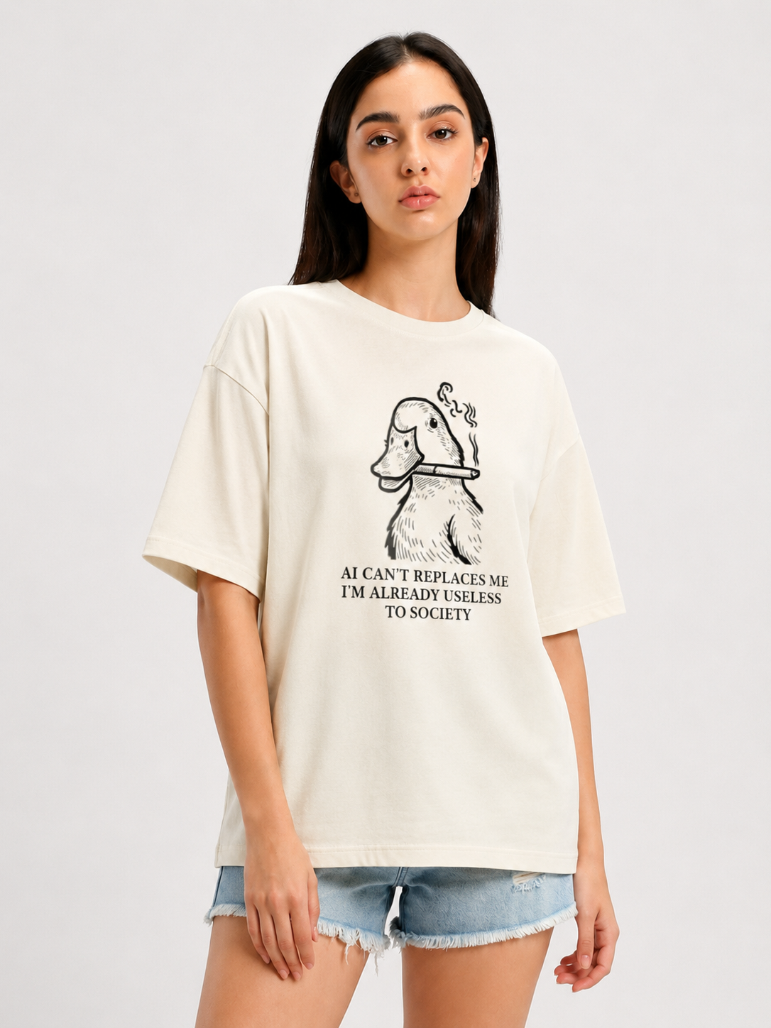 AI Can't Replaces Me-Oversized Tee