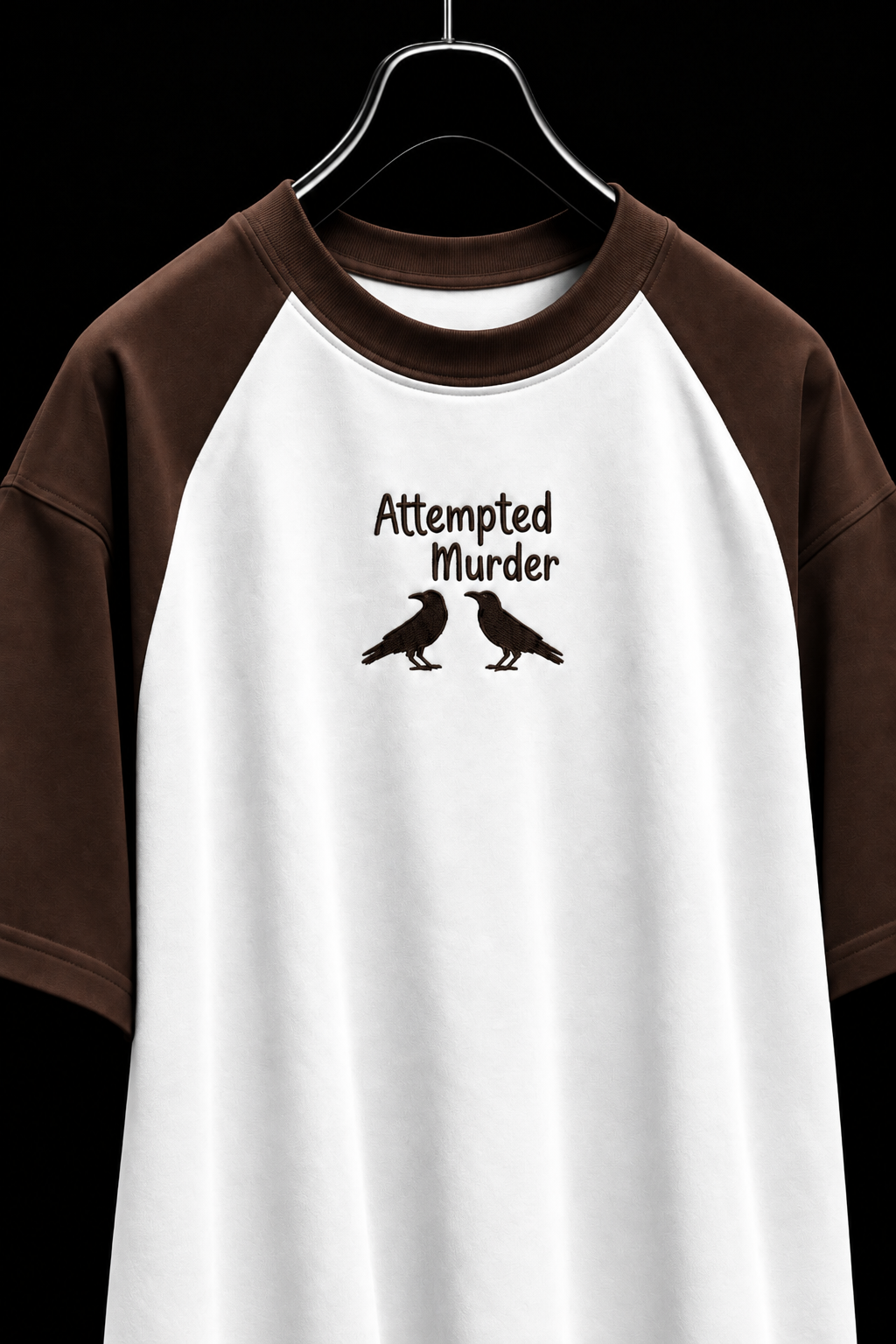 Attempted Murder Embroidered Raglan Tee