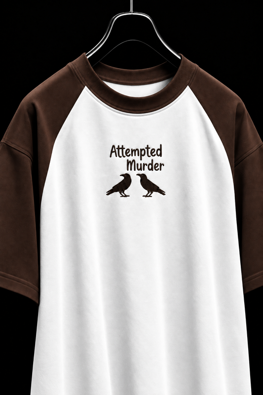 Attempted Murder Embroidered Raglan Tee
