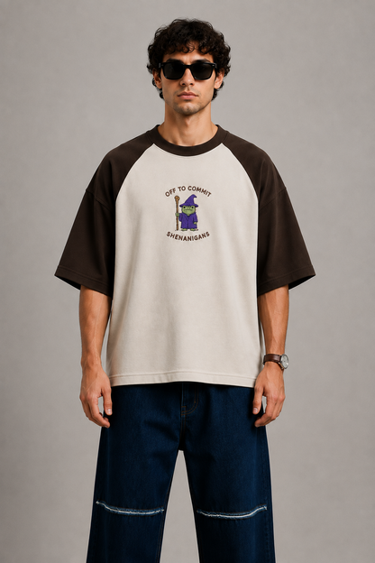 Committed to Shenanigans Embroidered Raglan Tee