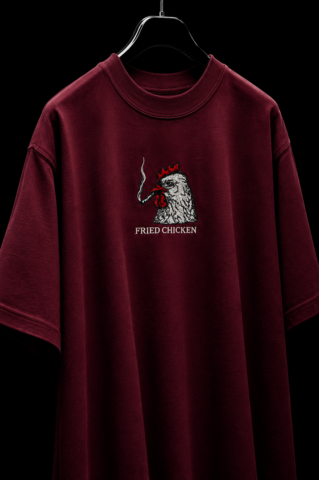 Fried Chicken- Embroidered Oversized tee
