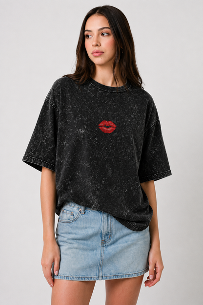 Wake up barbie-Acid Washed Oversized Tee