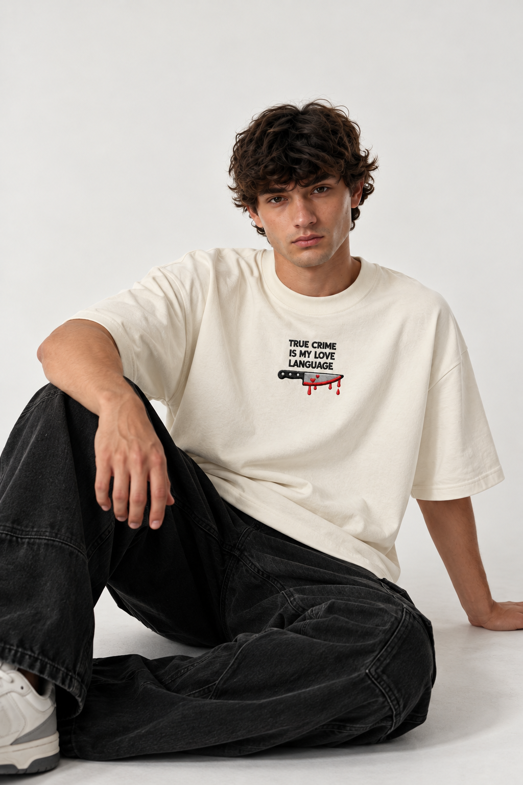 Love Language Embroidered Oversized tee