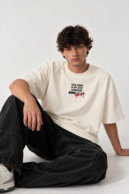 Love Language Embroidered Oversized tee