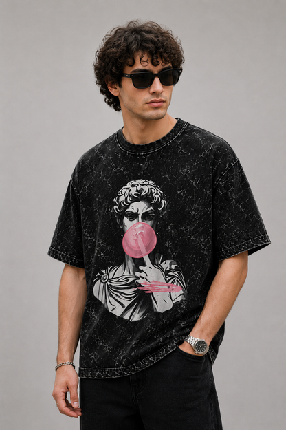 Bubble Caesar Acid Wash Oversized Tee