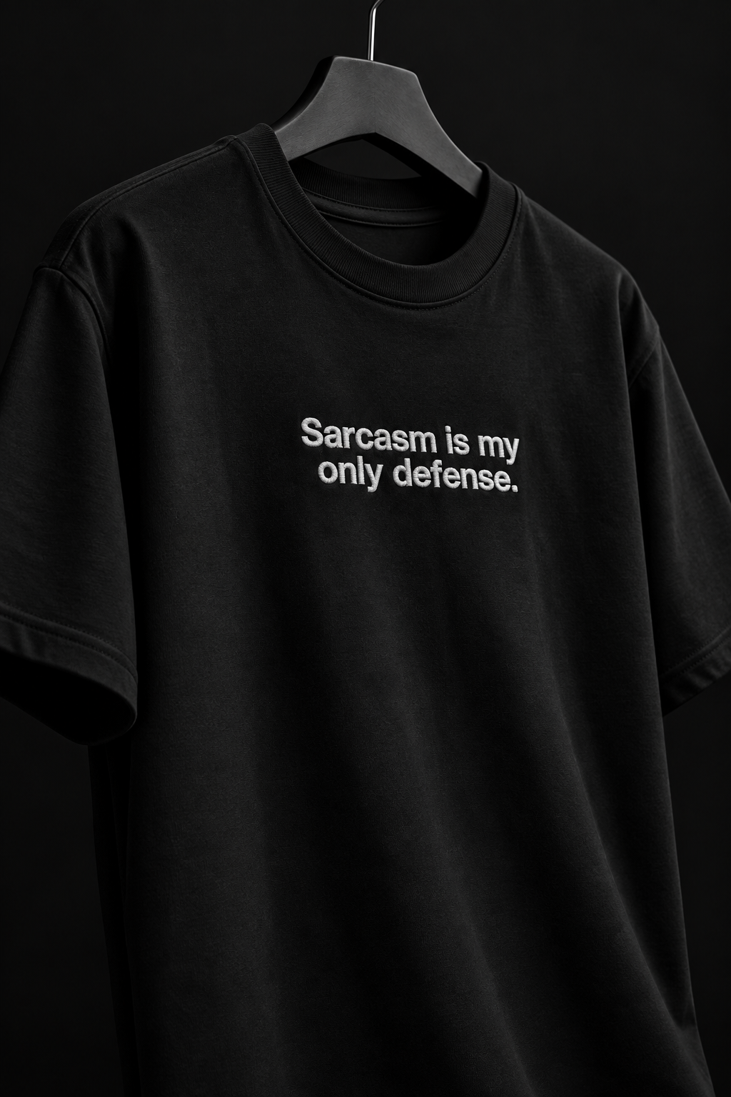 Sarcasm- Embroidered Oversized Tee