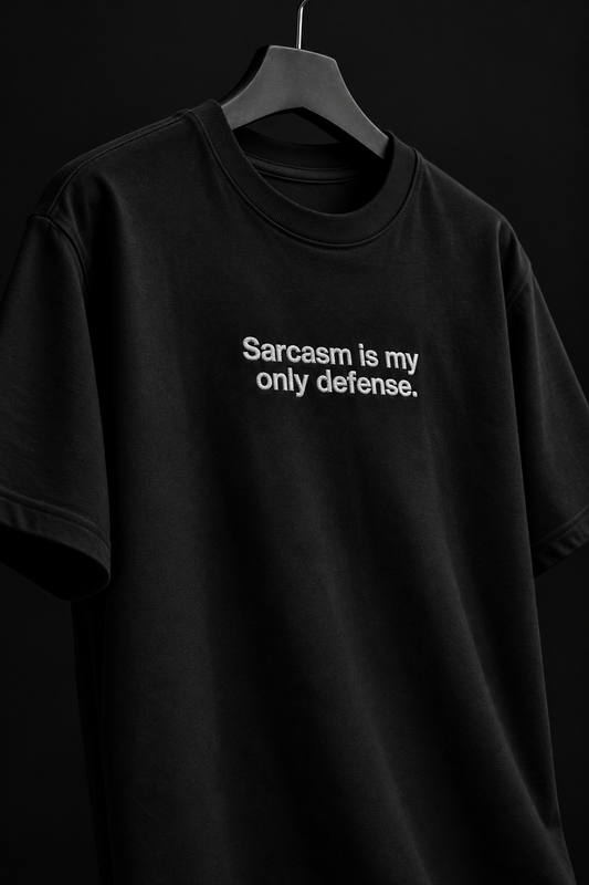 Sarcasm- Embroidered Oversized Tee
