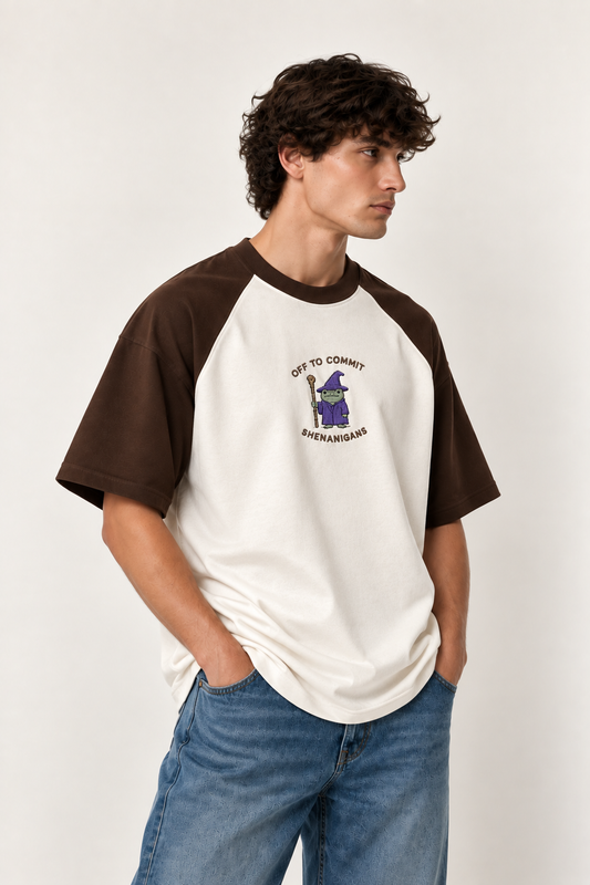 Committed to Shenanigans Embroidered Raglan Tee