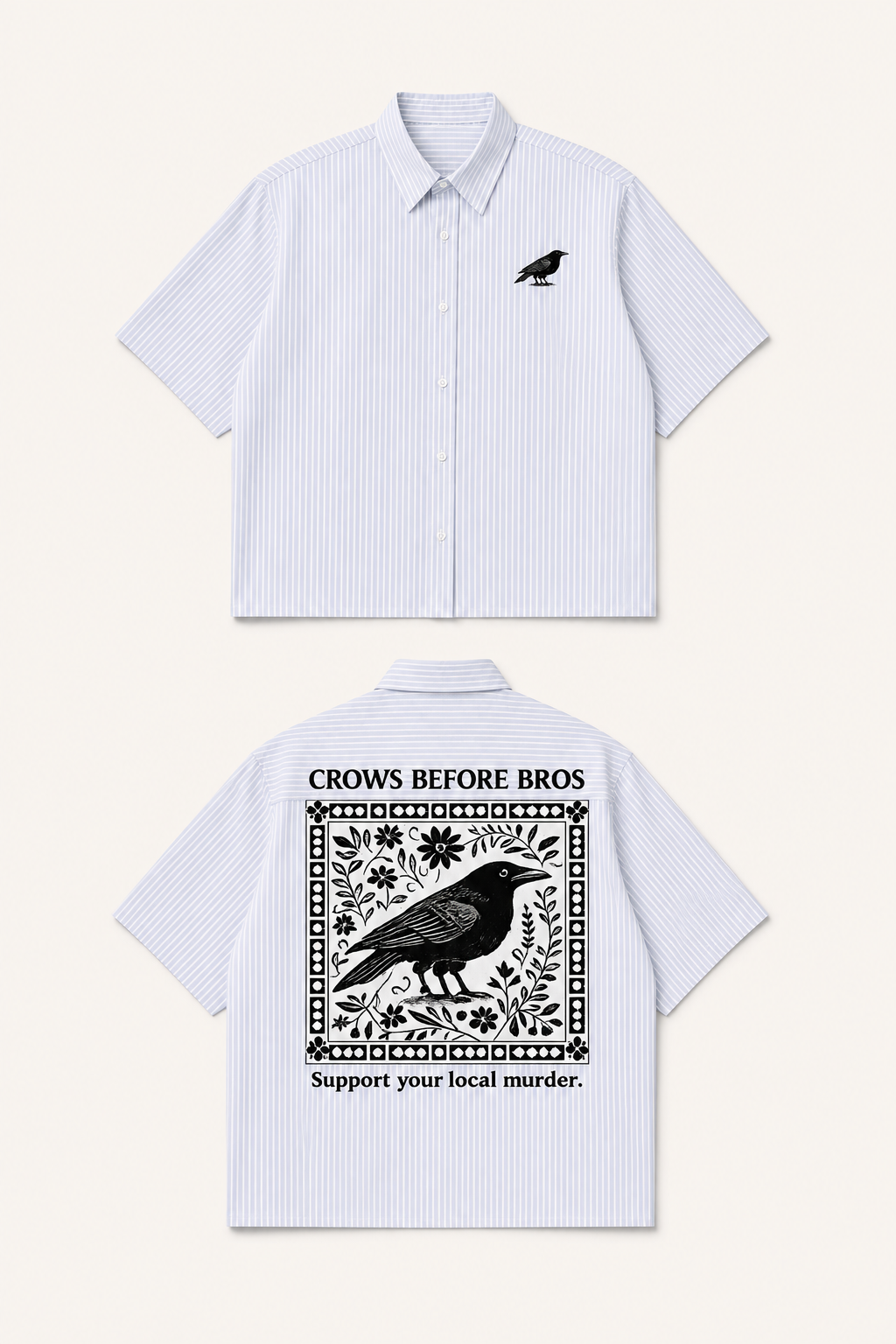 Crows Before Bros Boxy Shirt