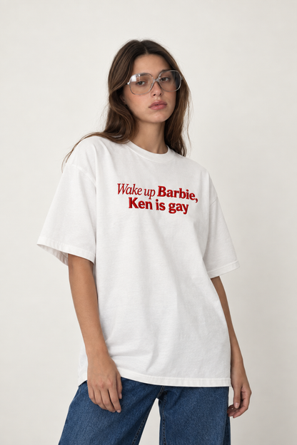 Wake up Barbie Embroidered Oversized Tee