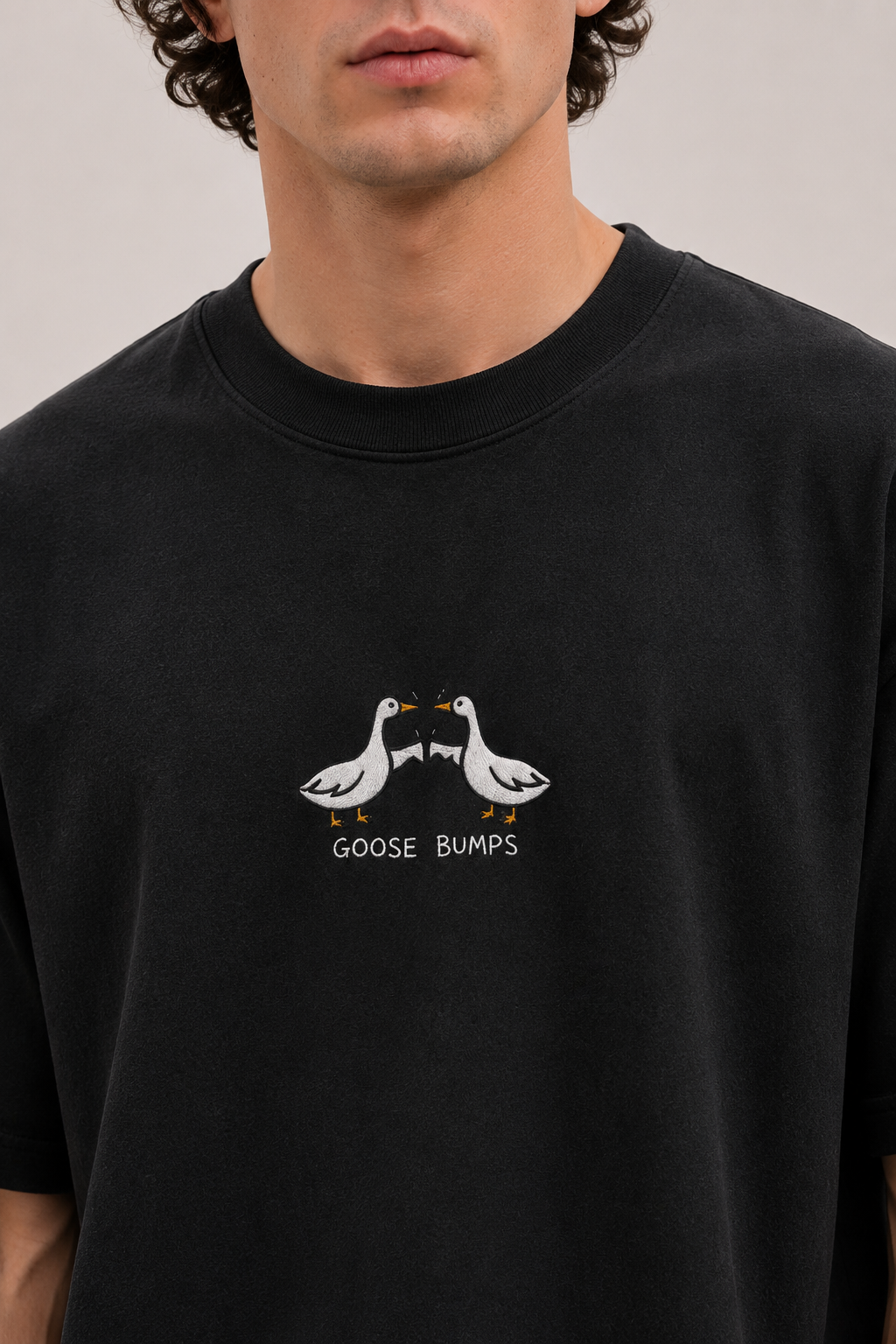 Goose Bumps- Embroidered Oversized tee