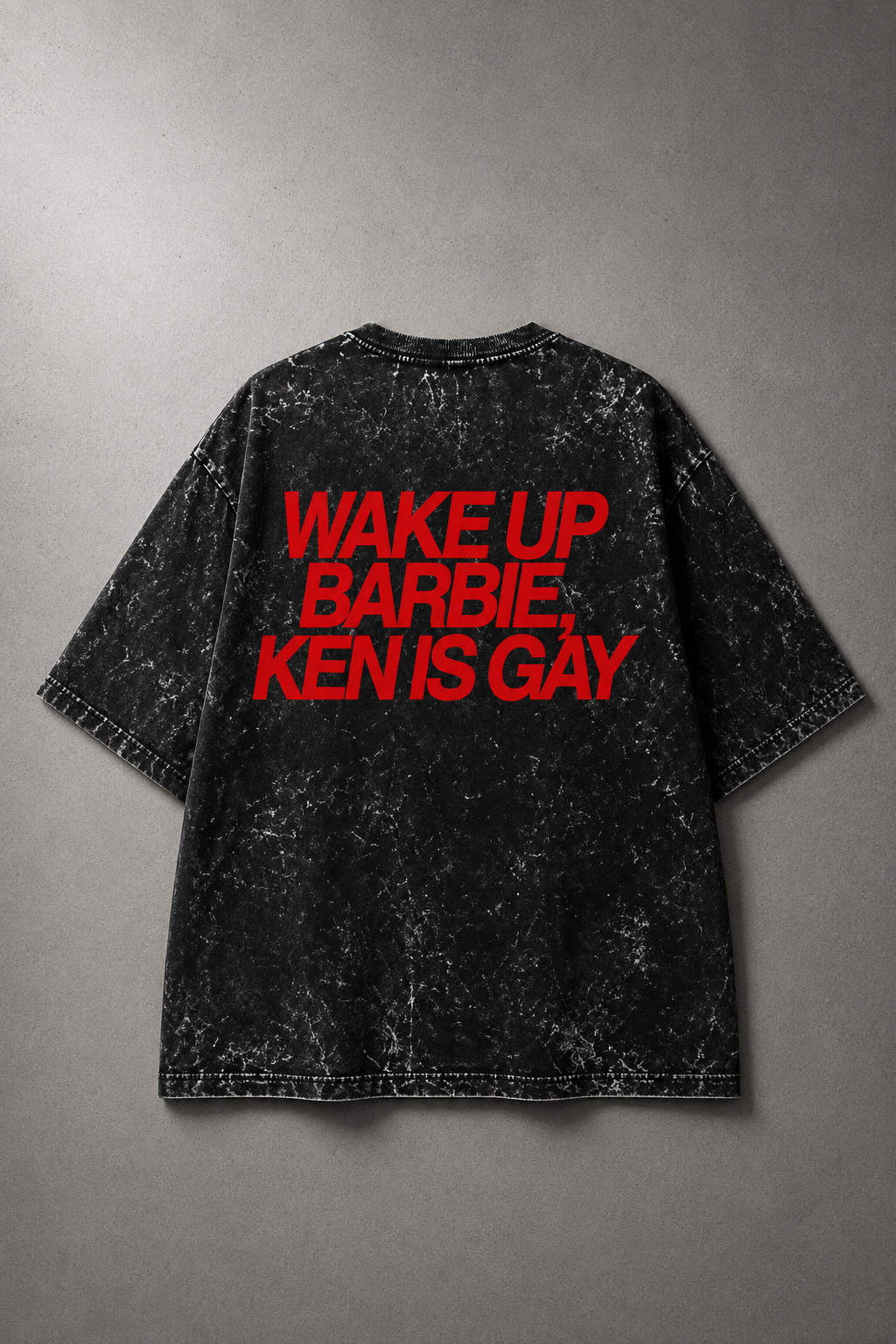 Wake up barbie-Acid Washed Oversized Tee