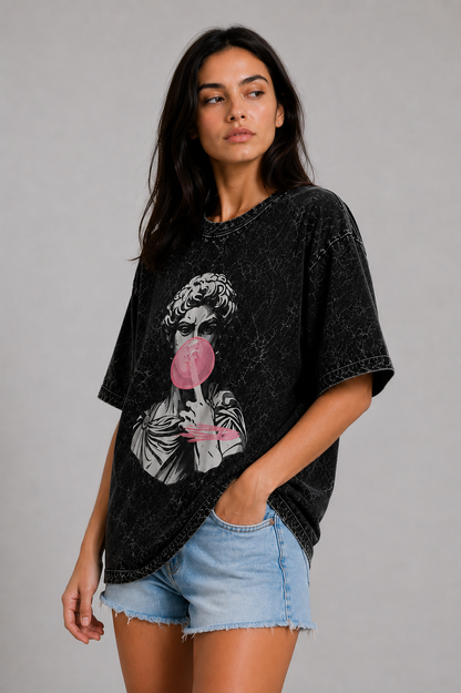 Bubble Caesar Acid Wash Oversized Tee