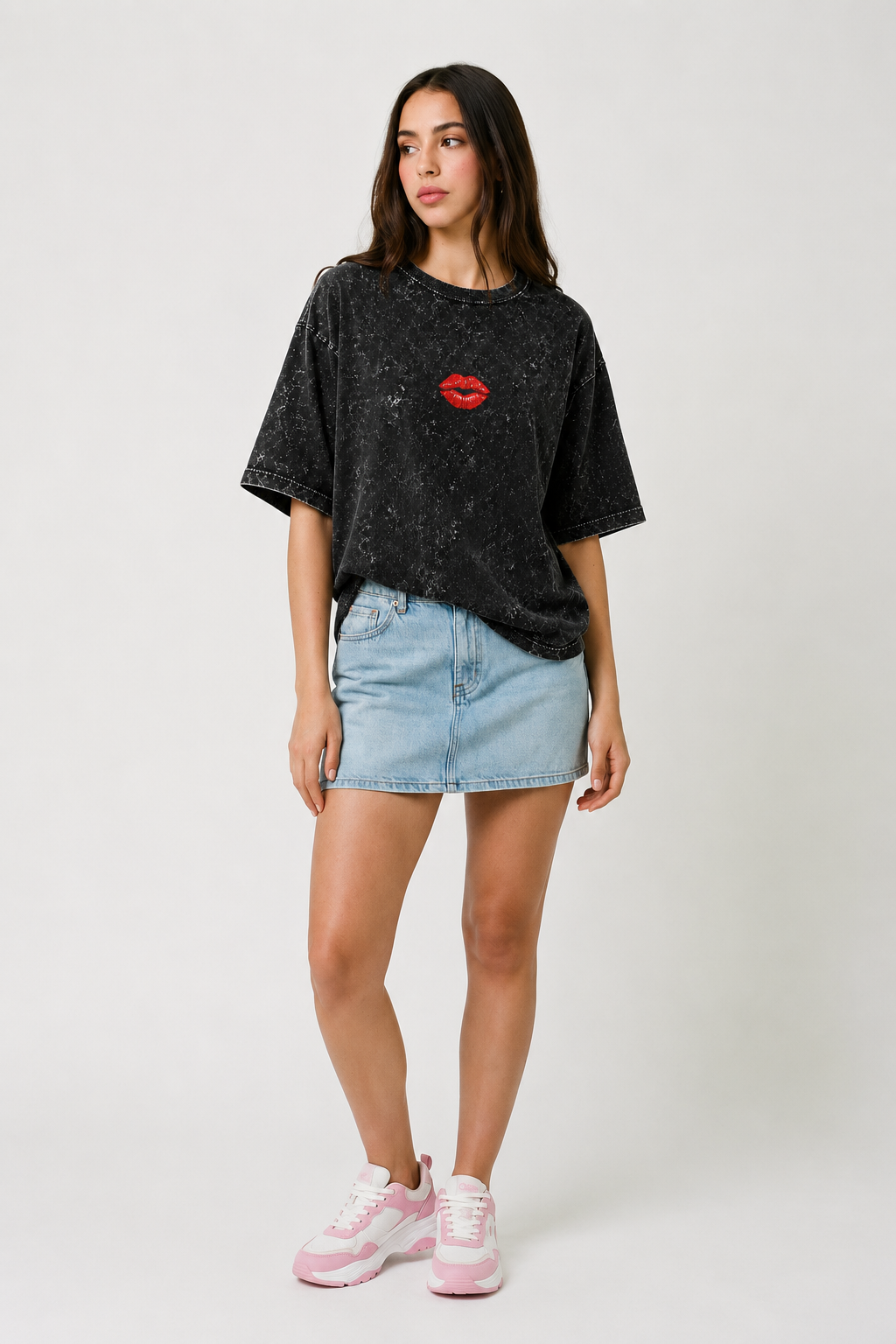 Wake up barbie-Acid Washed Oversized Tee