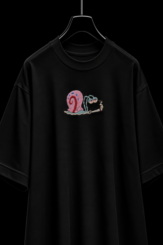 Snail Pace Embroidered Oversized Tee