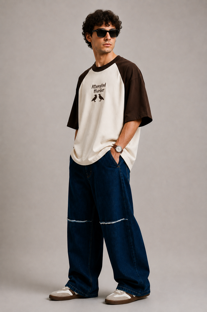 Attempted Murder Embroidered Raglan Tee