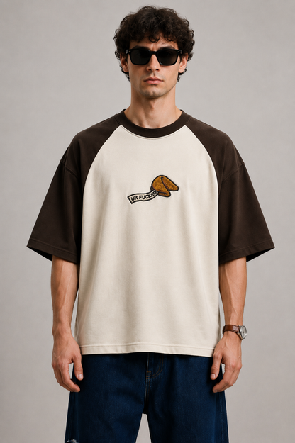 F*cked Fortune-Embroidered Raglan Tee