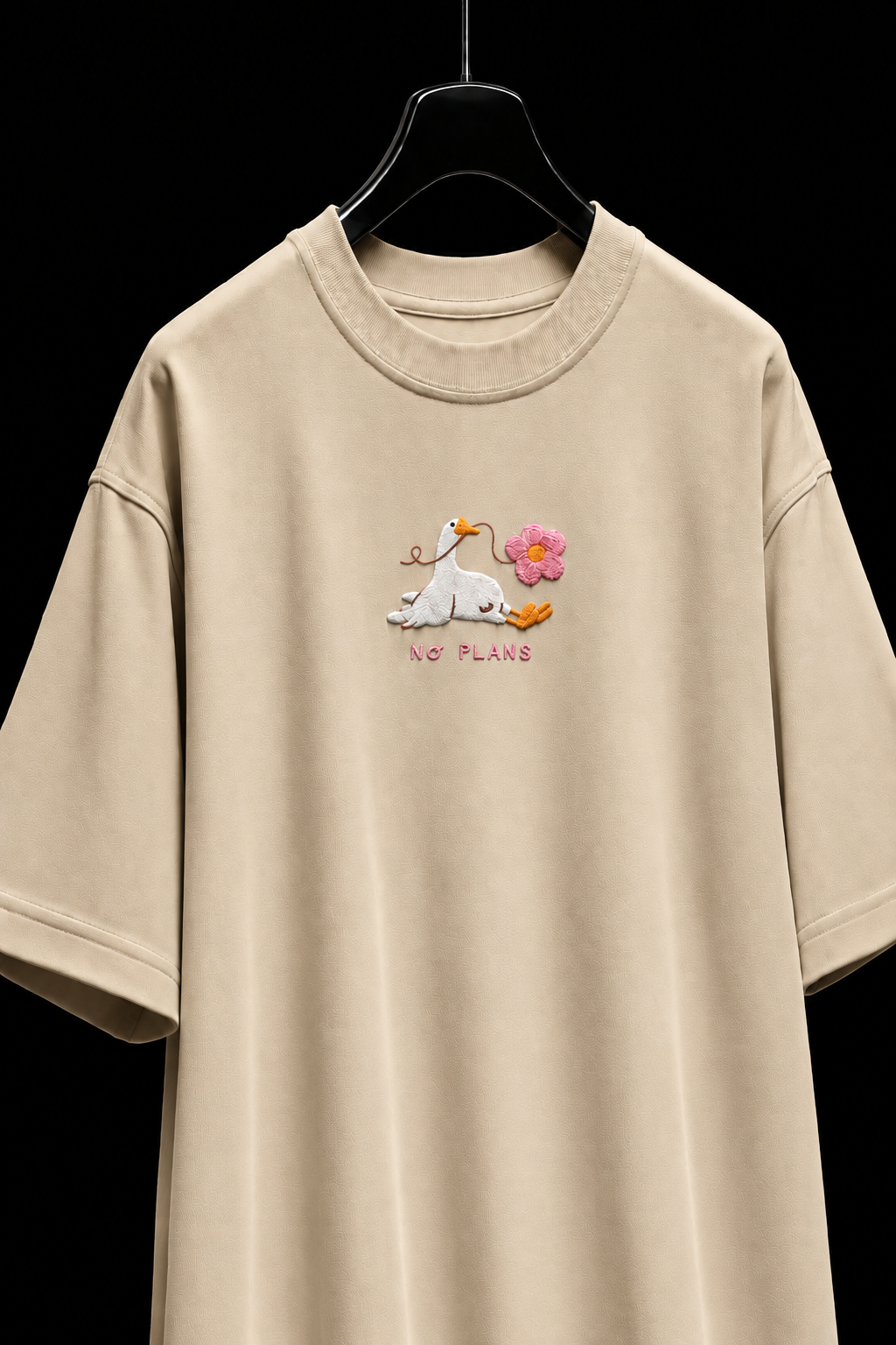 No Plans-Embroidered Oversized Tee