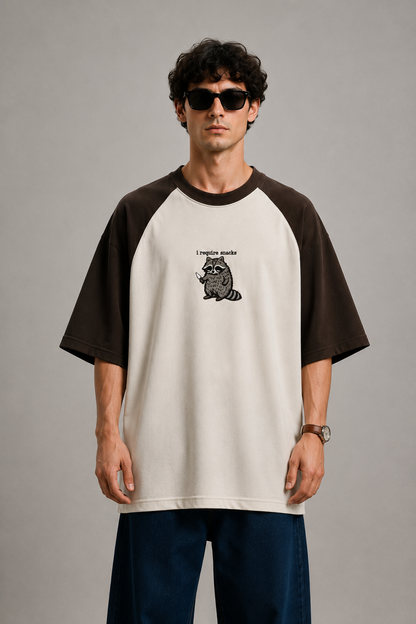 I require snack Embroidered Raglan Tee