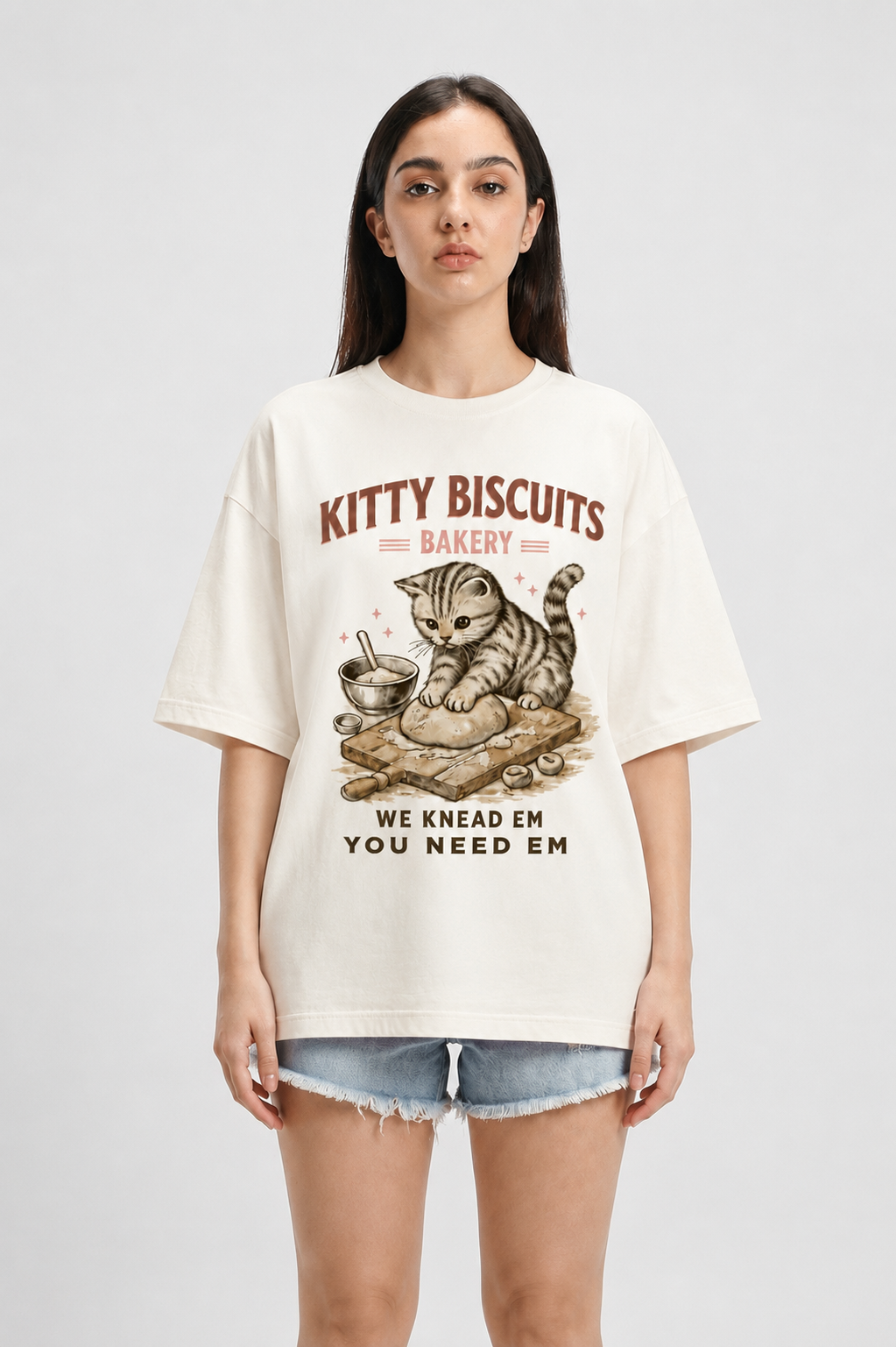 Kitty Biscuit-Oversized tee